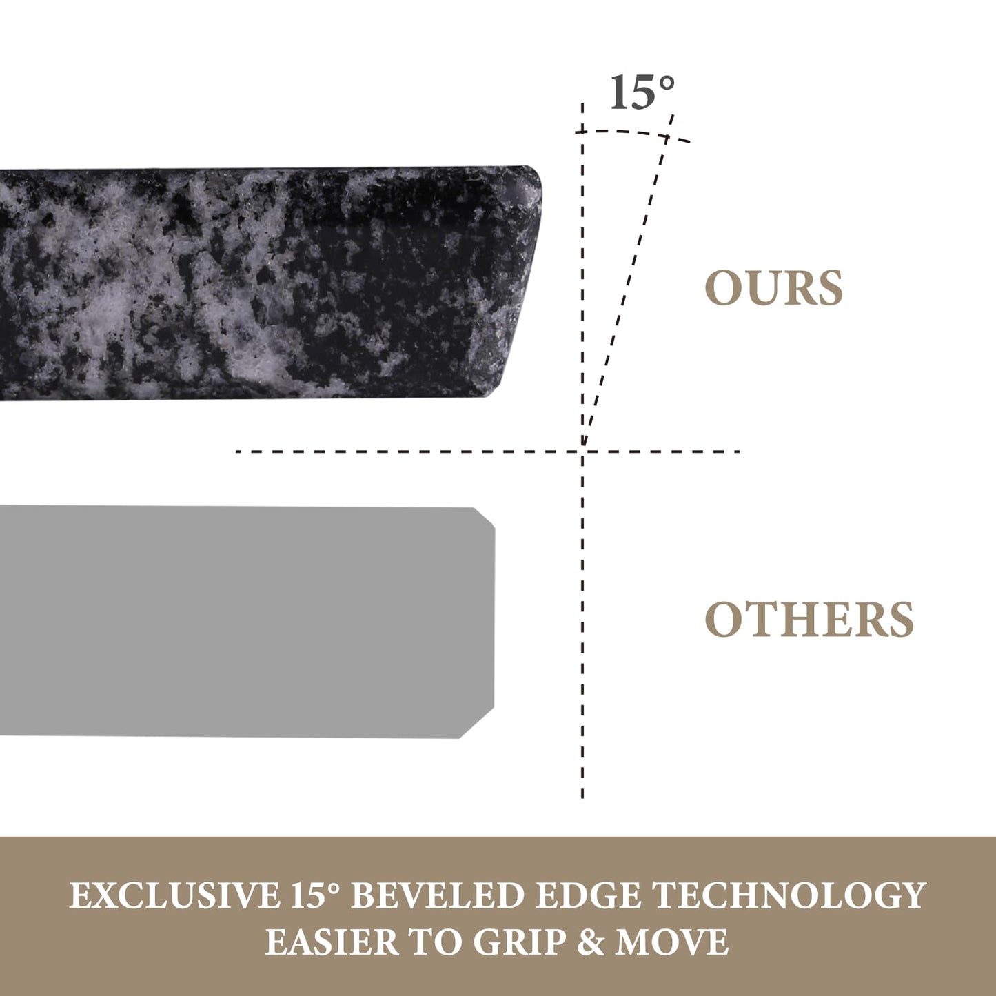 Koville Brazilian Natural Granite Cutting Board for Kitchen, 16x20inch Extra Large Hand Crafted Stone Slab for Cheese, Charcuterie, Pastry Board - Wedding Gift, House Warming Gift