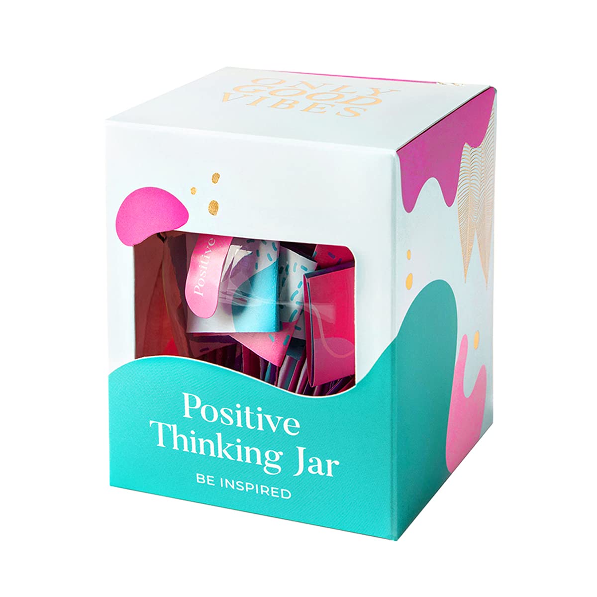 Only Good Vibes Positive Affirmation Jar - Read Me When Jar with Inspirational Cards for Women, Men & Teens - Words of Affirmation Gifts, Kind Notes for Daily Motivation