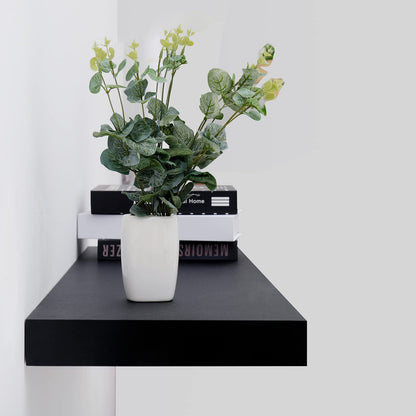 WELLAND 12" Deep Floating Wall Shelf, Black Floating Shelf Display Floating Shelf, 23.62" L x 11.81" D x 2" T, Deeper Than Others, Black