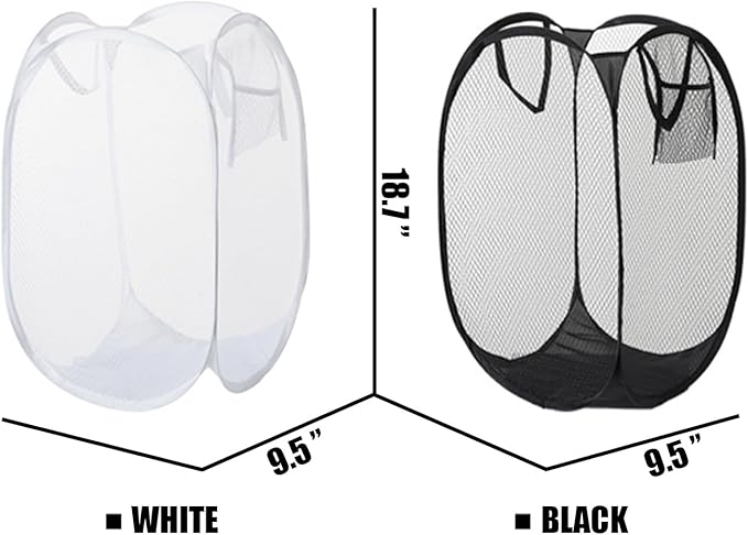 2pcs Pop Up Mesh Laundry Hamper Room Collapsible Storage Bin Lightweight Basket