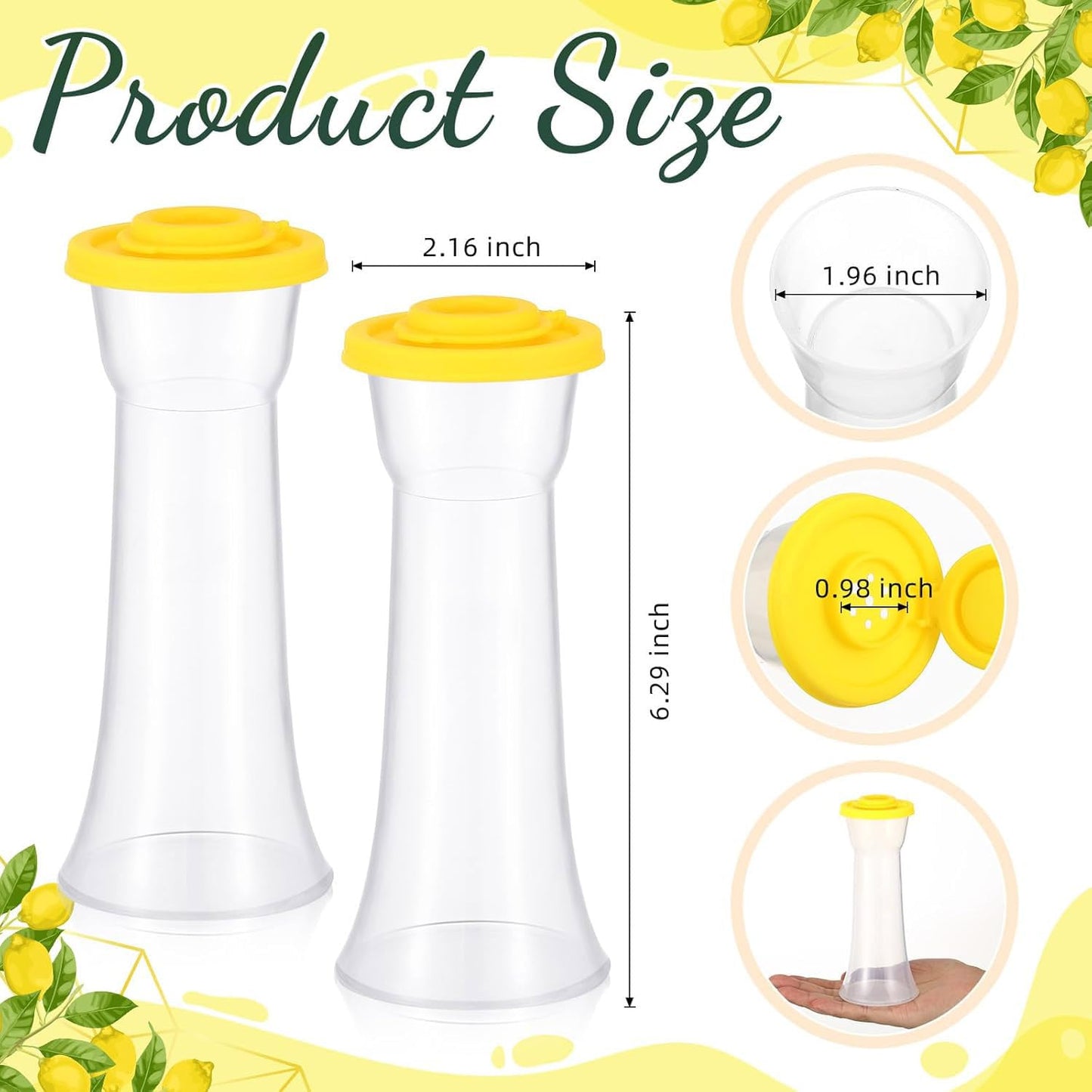 2 plastic salt and pepper bottles with lids, moisture-proof salt and pepper containers,salt shaker， camping, family dining, Christmas kitchen gifts(Yellow)