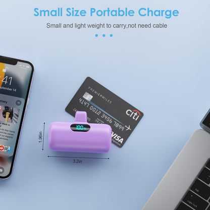 Small Portable Charger for iPhone,Upgraded 5000mAh PD Fast Charging Power Bank,Mini Battery Pack Backup Charger Compatible with iPhone 14/14 Pro Max/13/13 Pro/12 Pro/11/XS/XR/X/8/7/6 etc-Black