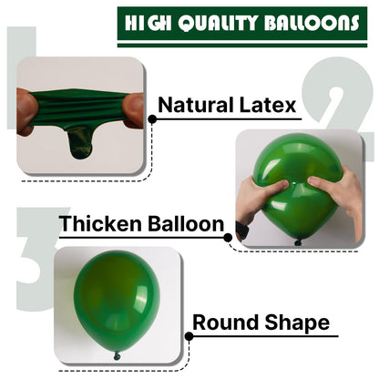 PartyWoo Dark Green Balloons 85pcs Different Sizes of 18 12 10 5 Inch Emerald Hunter Forest Green Balloon Arch Kit for Birthday Christmas Graduation Dinosaur Jungle Theme Party Decorations Green-Y56