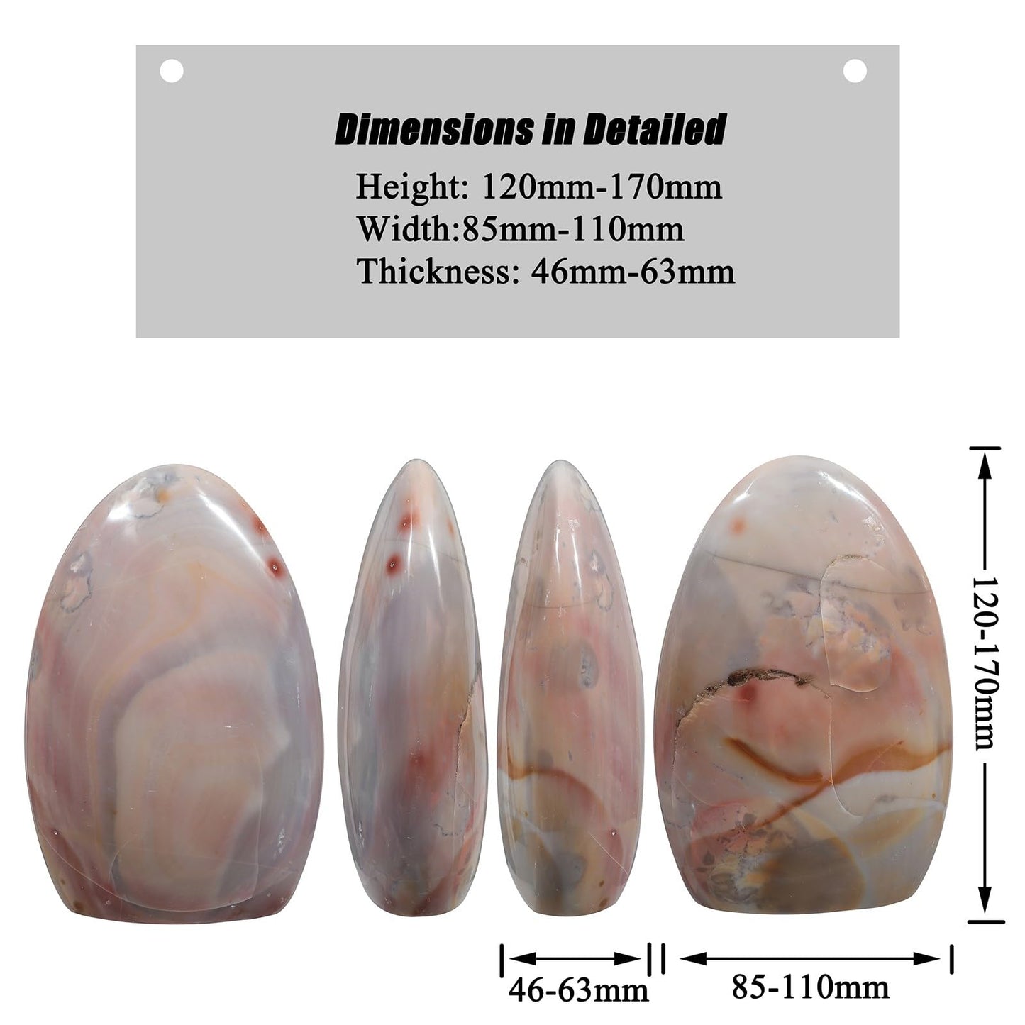 Sportmusies Natural Ocean Jasper Stone Self-Standing Centerpiece Desk Table Home Decoration, Irregular-Shaped Crystal Mineral Specimen Collection Meditation Reiki, 4.72-6.69 inches