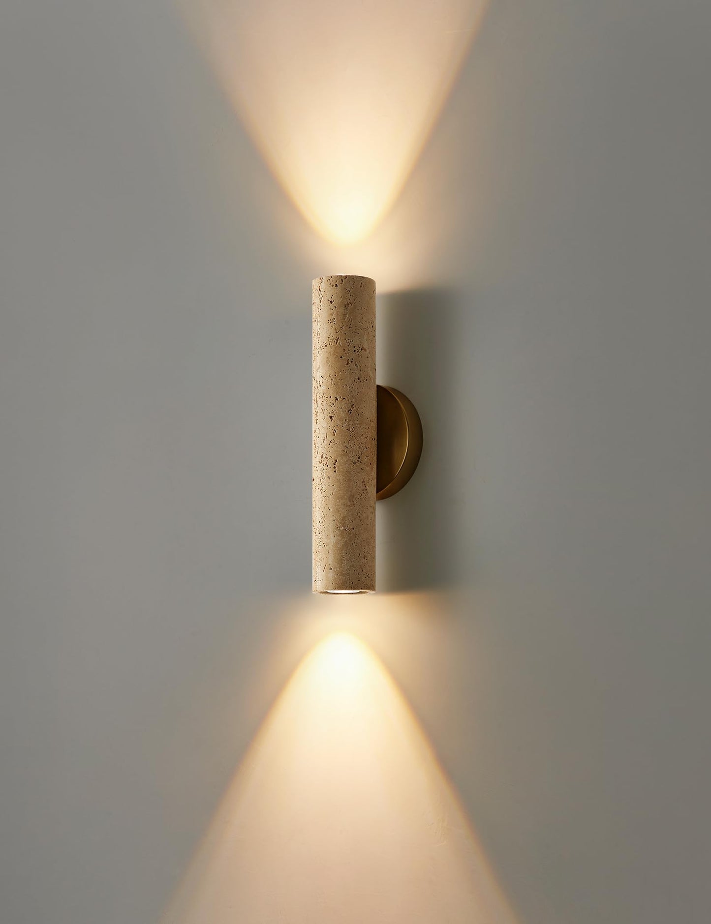 LVLVlech Natural Yellow Cave Stone Wall Sconce, 12.6 Inch Up Down Wall Light Fixture, E26 Hardwired Indoor Lamp, Wabi Sabi Modern Stone Sconce for Bedroom Hallway