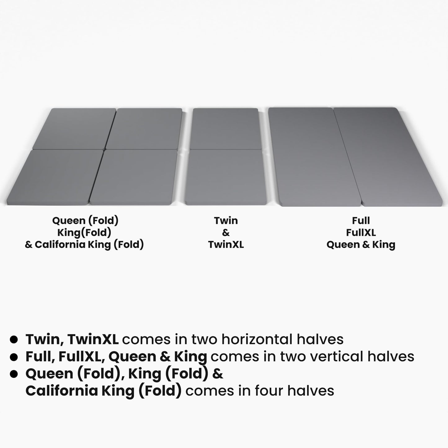 Greaton, 1.5-Inch Split Bunkie Board for Mattress/Bed Support - Fully Assembled, Improved Comfort and Support, Queen(Fold), Gray