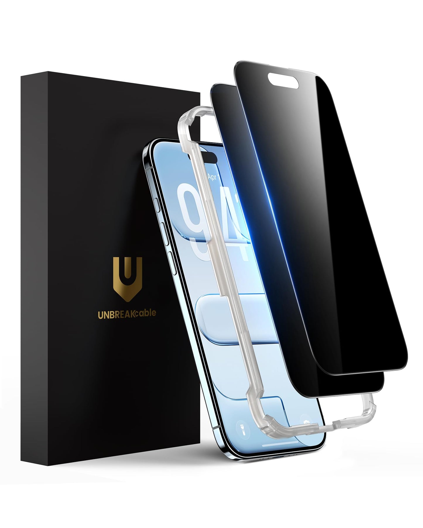UNBREAKcable Privacy Screen Protector for iPhone 14/ iPhone 13/13 Pro, Tempered Glass [True 28°Anti Spy] [9H Hardness] [Case Friendly] Private Protector for iPhone 6.1" - 2 Pack