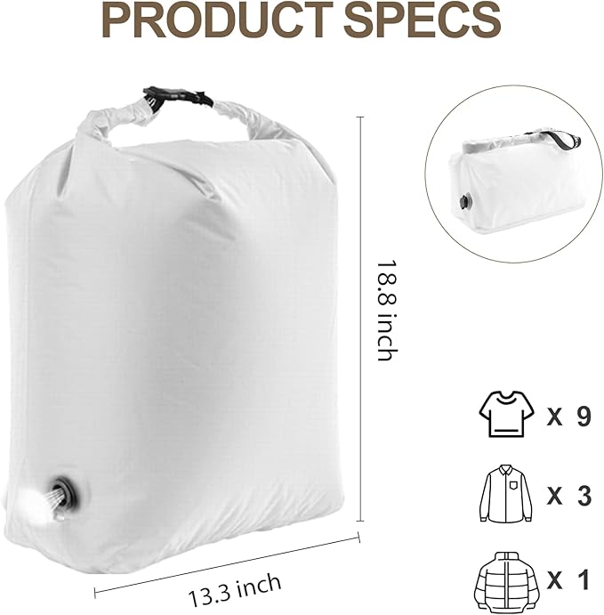 Travel Laundry Bag, Vacuum Compression Dirty Clothes Travel Bag Waterproof Wet