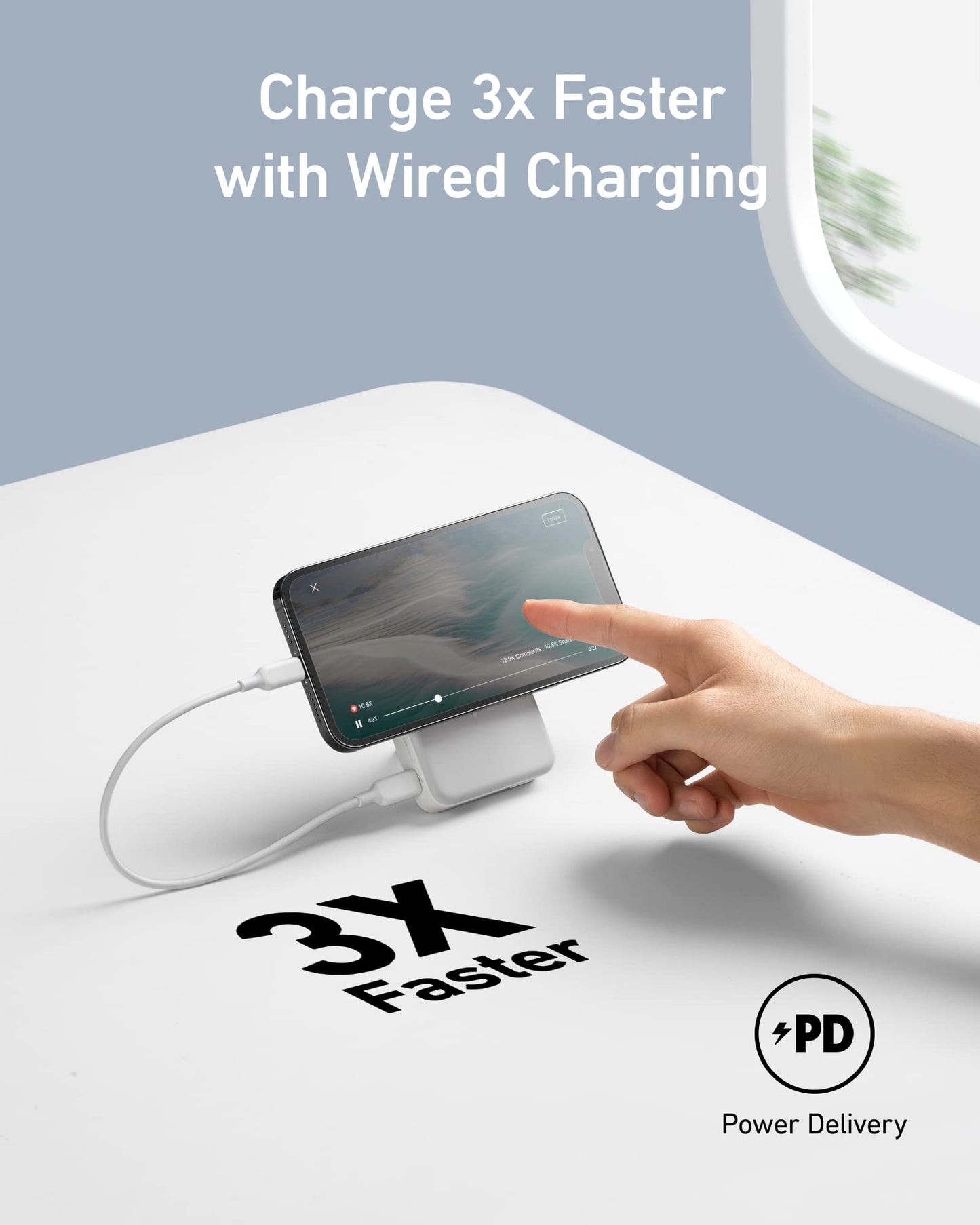Anker 633 Magnetic Battery, 10,000mAh Foldable Wireless Portable Charger, 20W USB-C Power Delivery Power Bank with Stand, Magsafe-Compatible for iPhone 16/15/14/13/12 Series
