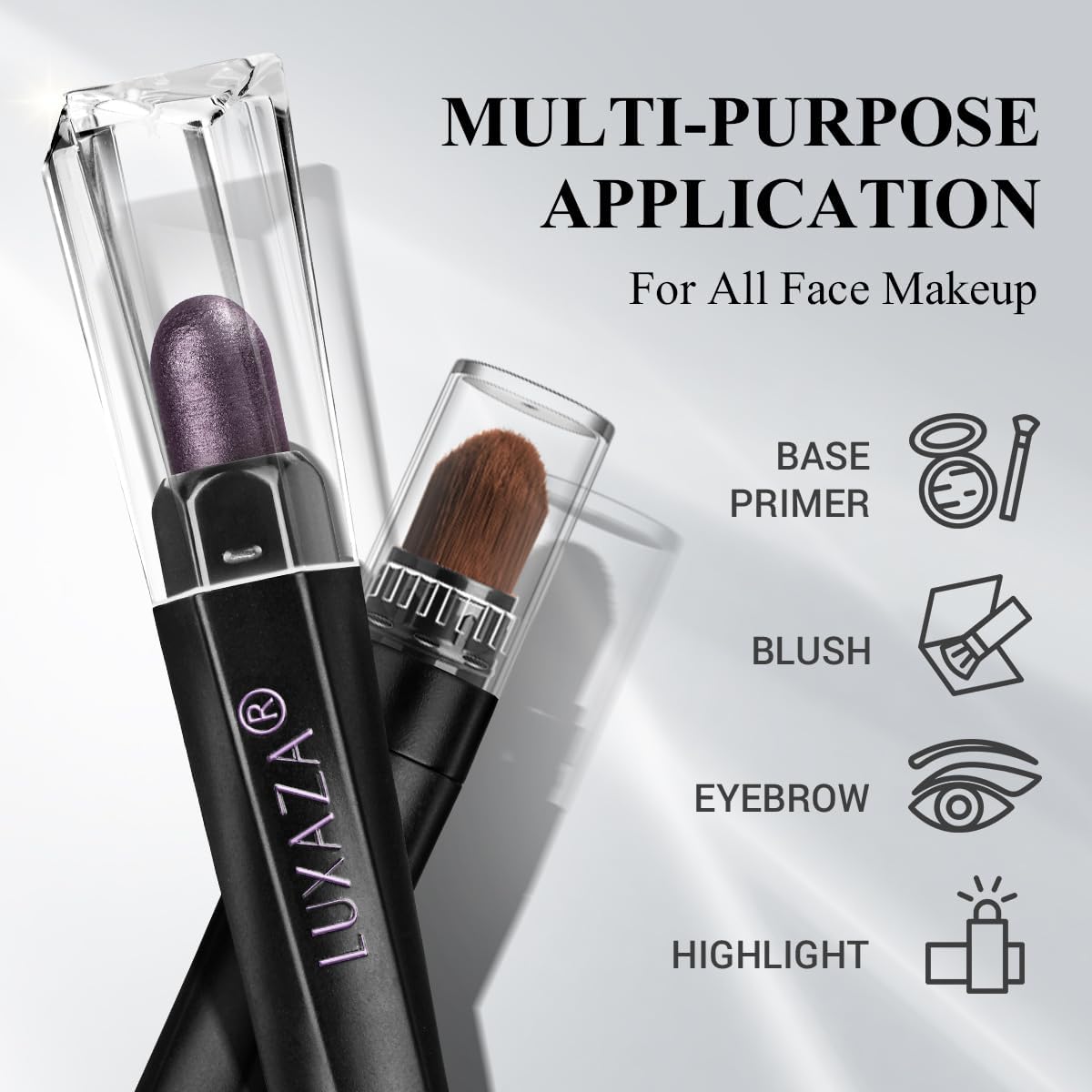 LUXAZA PRO Purple Eyeshadow Stick 6PCS Set, Metallic Shimmer Matte Cream Eye Shadow Palette Brightener Pencil Crayon, Halloween Makeup - BLUEBERRY