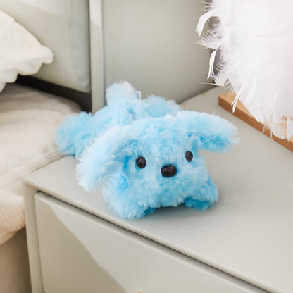 WEWILL 10'' Light up Blue Puppy Dog LED Stuffed Animal with Colorful Night Light Glow Soft Plush Toy Gifts for Kids on Christmas Birthday