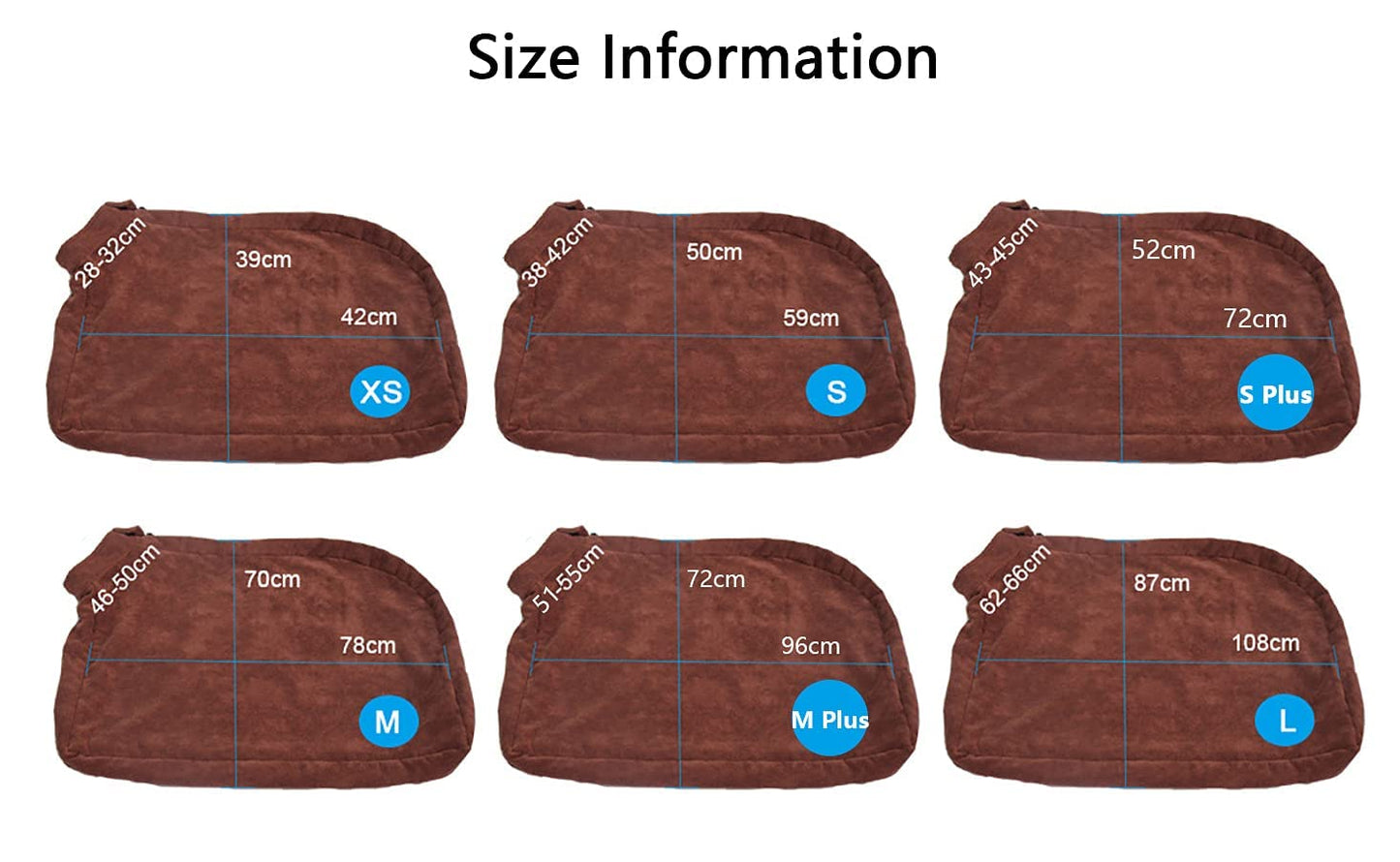 Geyecete Premium Microfiber Dog Towel with Loop Neck Strap - Large, Medium, Small Dog Drying Bag - Brown - S Plus