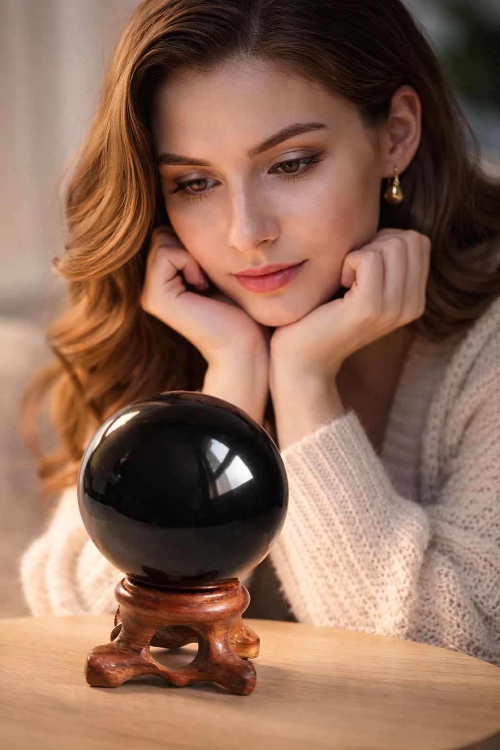 Mina Heal Genuine Black Obsidian Crystal Sphere for Feng Shui, Meditation, and Scrying – Crystal Ball for Healing and Décor