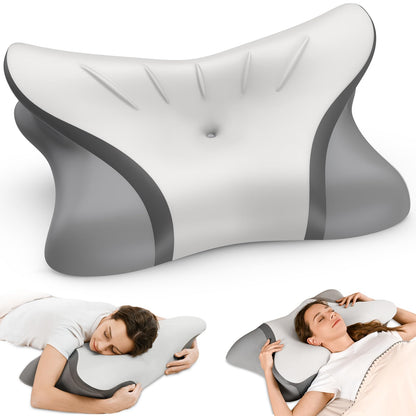 Cervical Neck Pillow - Cooling Pillow for Neck Pain Relief, Ergonomic Side Sleeper Pillow for Sleeping, Contour Memory Foam Pillows for Neck Support, Orthopedic Bed Pillow for Back Stomach Sleepers