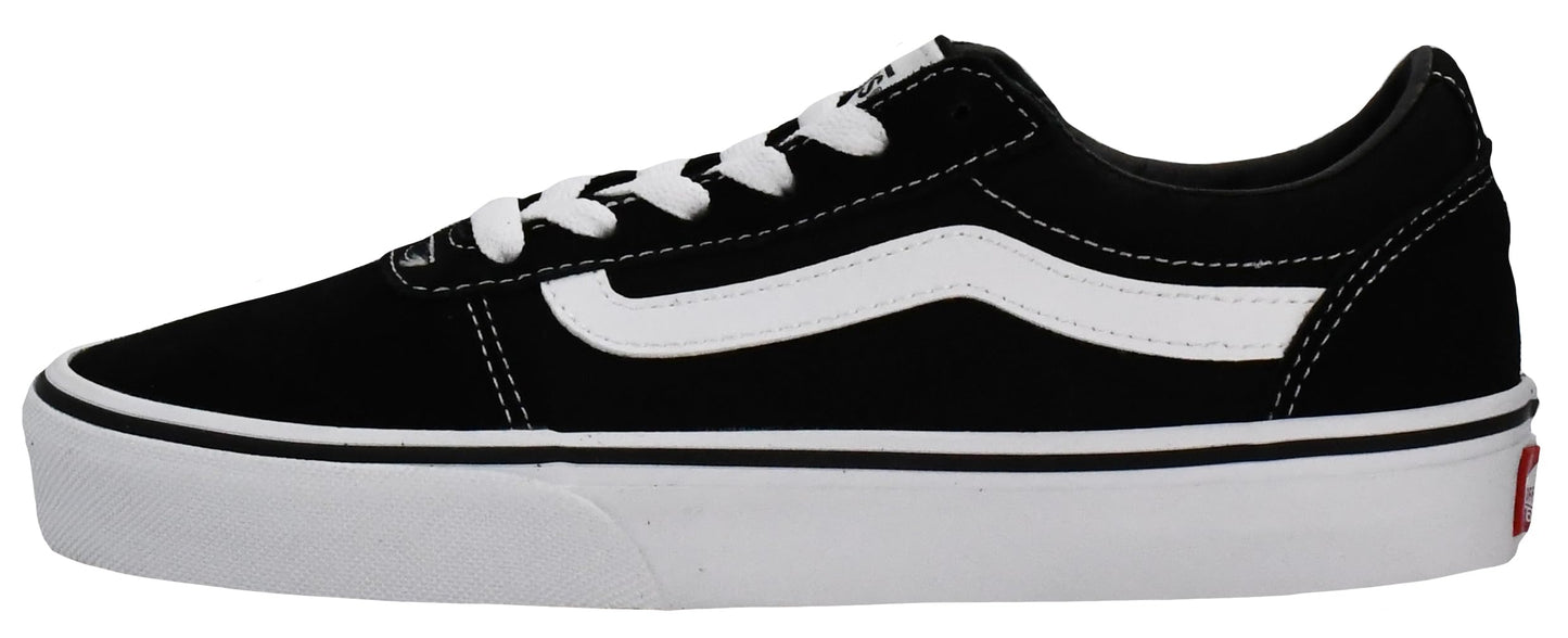 Mens Vans Size 9, Ward Sneaker Black & White Suede Canvas Lace Up Shoes, Low Top Men's Trainers, Lightweight Sports Shoes by Vans Active Wear Range (9 UK)