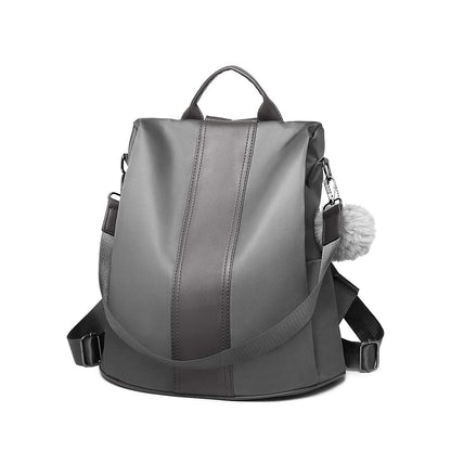 Miss Lulu Women Backpack Leisure Ladies Rucksack Water-Resistant Nylon School Bags Anti-Theft Daypack Shoulder Bag (grey)