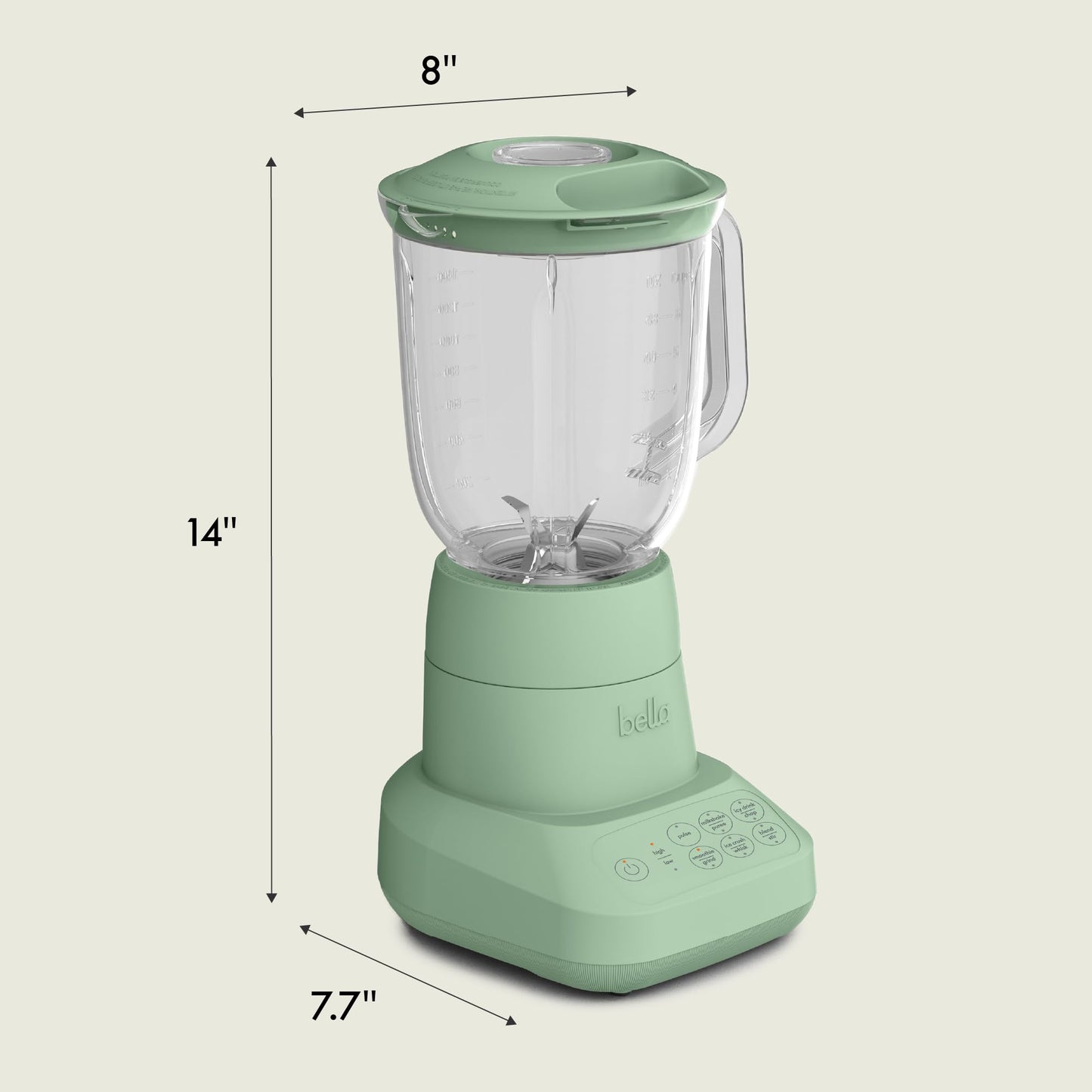 bella 10 Speed Countertop Blender, Juicer & Smoothie Maker, Fits-anywhere™ Kitchenware, Slim Flip & Store Design, Dishwasher Safe 48oz Capacity Pitcher & Lid, Stainless Steel Blade, 450 Watt, Oatmilk