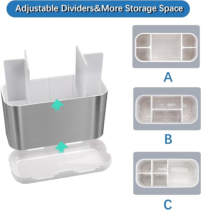Toothbrush Holders for Bathroom Organizer Countertop, Detachable Anti-Slip