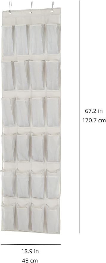 Amazon Basics 24 Medium Mesh Pocket Over-the-Door Hanging Shoe Organizer