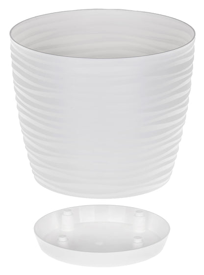 Sahara Indoor Plant Pots – Modern Round Plastic Flower Pots with Drainage Hole & Saucer – 7 Sizes, 8 Colours for Succulents, Herbs, Flowers & Houseplants (27 cm)