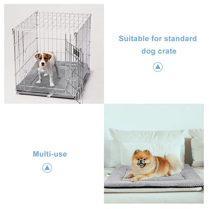 Onarway Dog Bed Mat Medium: Washable Fluffy Dog Bed Cushion for Cats Puppies - M 76x54cm Sherpa Dog Crate Mattress for Medium Pets Grey
