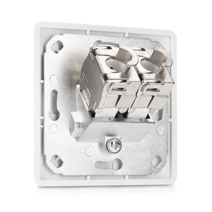 kwmobile Keystone Module Kit - Includes (8) CAT6A Shielded Keystone Jack RJ45 Ethernet Module 10G + (4) 2-Port Wall Plate and Shielded Metal Housing