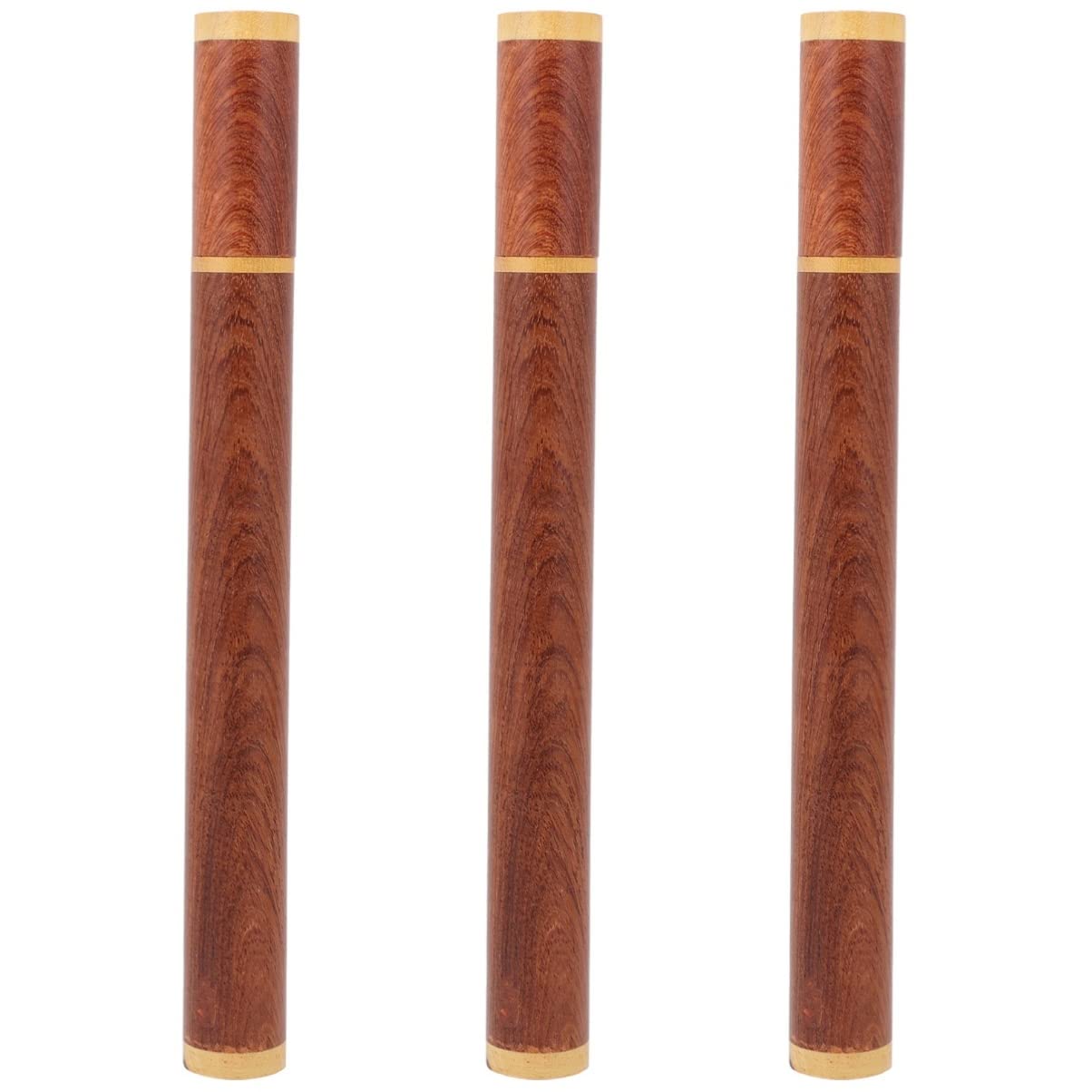 ARTIBETTER 3-Pack Smooth Natural Incense Tube Holder Set Compact 9.44In Wooden Incense Stick Storage Canisters with Simple Lid for Home Decor Meditation and Aromatherapy