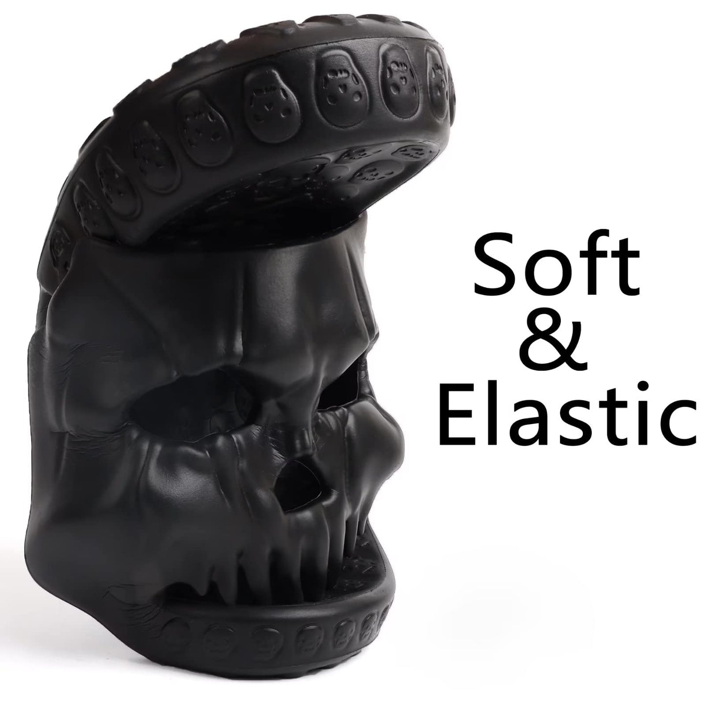 Skull Slides Sandals for Men Women,Non Slip Sport Sandals Cloud Cloudies Slides Slippers,Open Toe Slip on Comfy Beach Halloween Slides Shower House Home Indoor Outdoor Thick Soft Shoes Black Size
