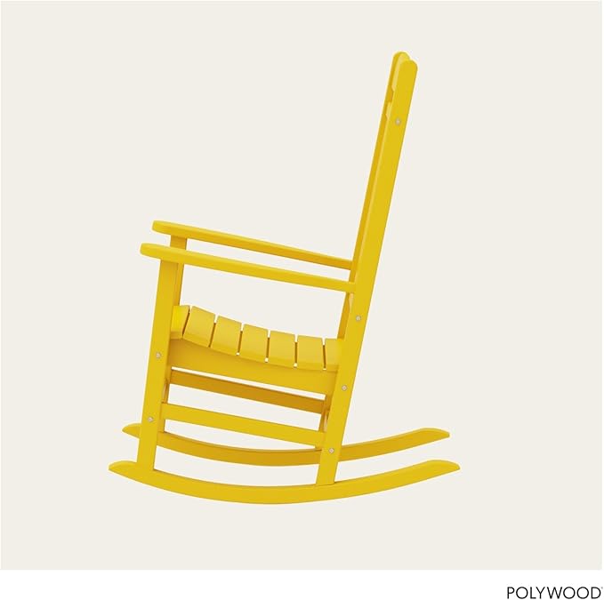 POLYWOOD R100LE Presidential Outdoor Rocking Chair, Lemon