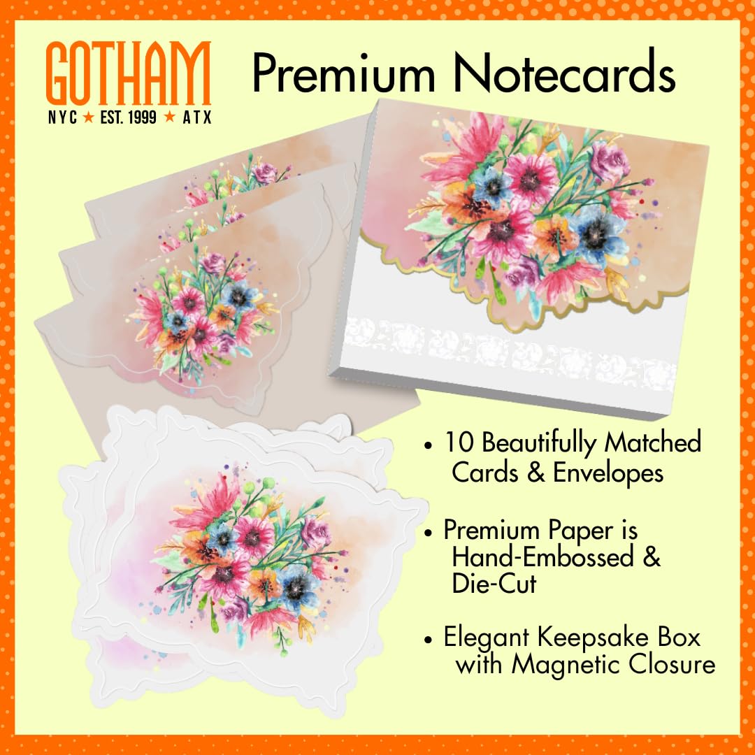 Poster Foundry Set of 3 - Blue Hydrangea Boxed Note Cards by Carol Wilson. 10 embossed 4x5 Die-Cut Notecards and Matching Stationery Envelopes in Decorative Gift Box with Magnetic Flap. NCP2101