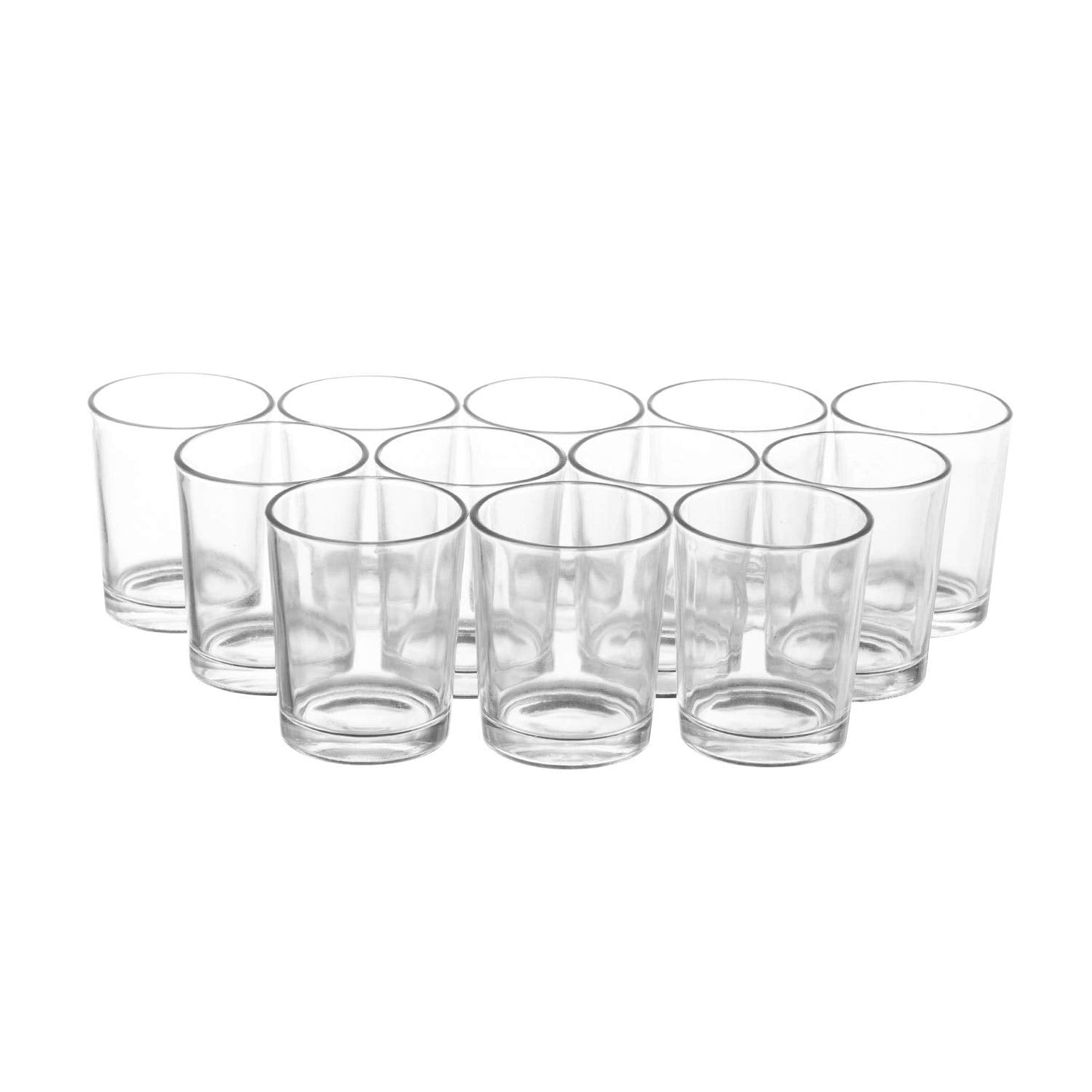 Royal Imports Clear Glass Votive Candle Holder, Tealight Candles Holders, Centerpiece Cups, Home Decor Spa Wedding Birthday Restaurant Party Holiday - 12 Pack