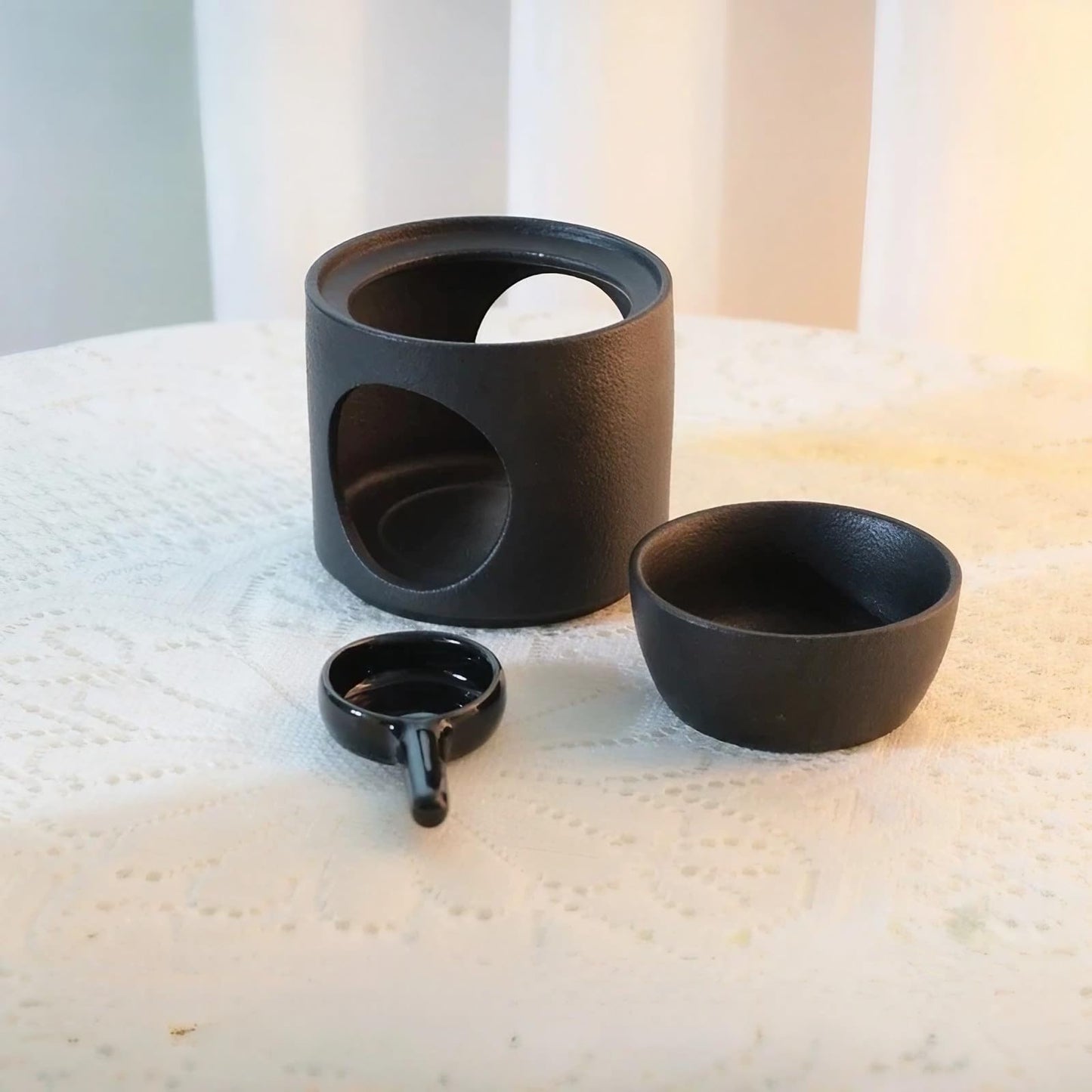 Tychoncity Ceramic Fragrance lamp with Tea Light Holder,Wax Melt Warmer Candle Tealight Ceramic Wax Burner