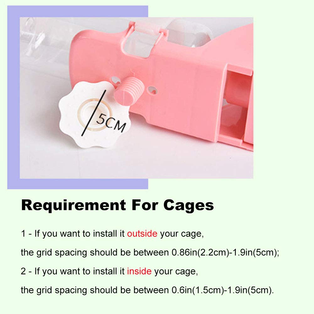 17oz Rabbit Water Feeder, Pet Cage Suspended Water Dispenser, Hanging Automatic Small Animal Water Bottle Bowl for Bunny Chinchilla Hedgehog Ferret Hamster
