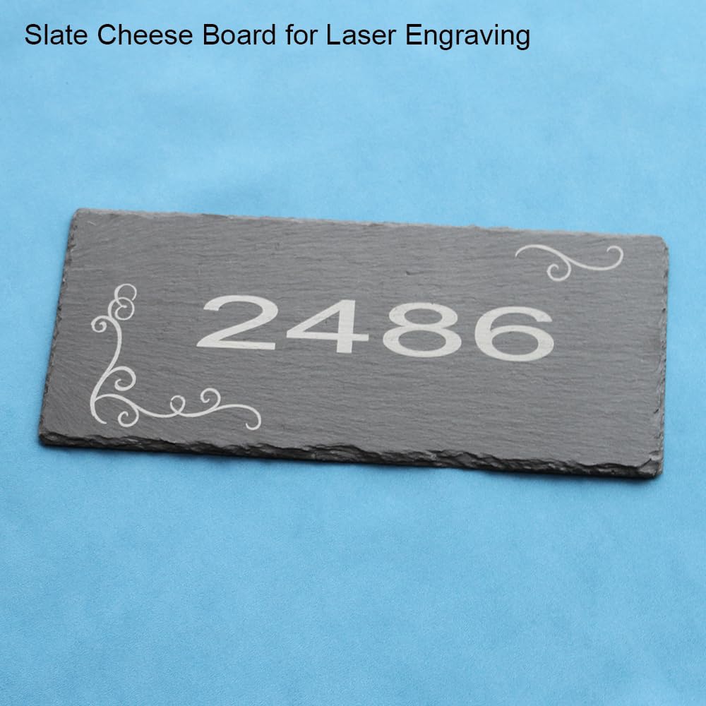 RUNANDYUE 6-Pack 13 * 5.5 Slate Cheese Board for Cheese Meat Appetizers Sushi Cake Fruit,Slate for Laser Engraving Draw, for Brunch Dinner,Reception Meals (6 Pack, 13x5.5)