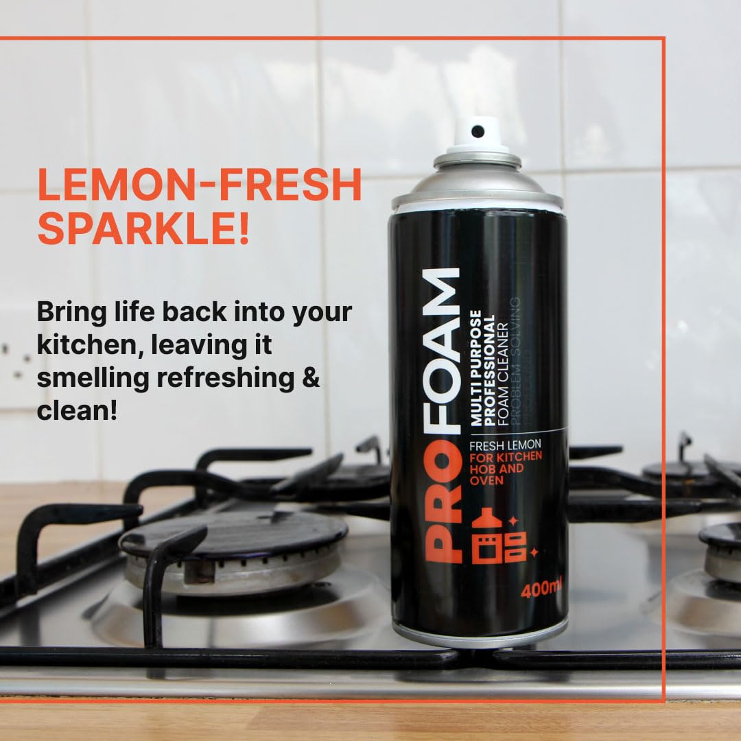 Profoam Oven, Grill & Barbecue Cleaner, Heavy Duty Oven Cleaner & Degreaser, Removes Baked On Food and Burnt-In Grease Fast, (400ml) Foam Spray, Made In The UK