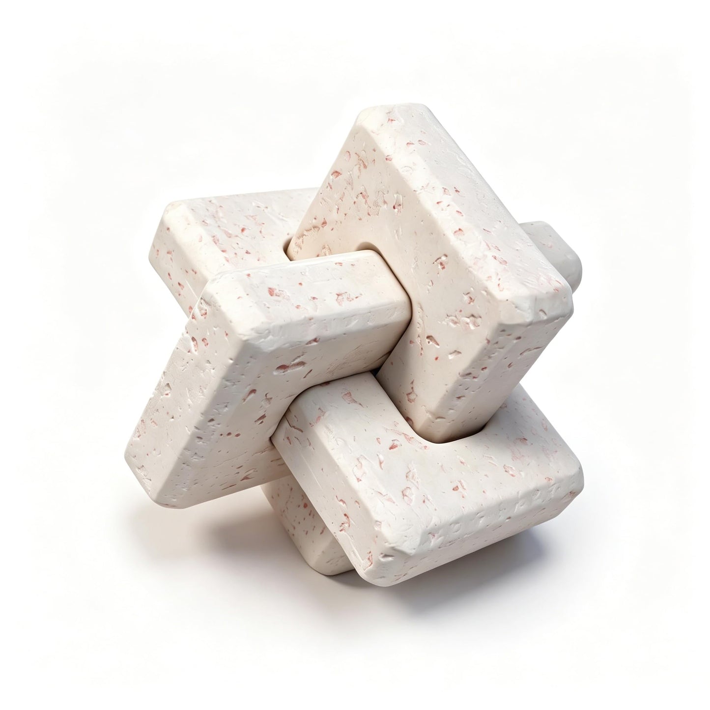 HLiikuikin 3-Link Knot Travertine Decor, Modern Resin Decorative Knot, Coffee Table & Entry Table Decoration, Boho Aesthetic Shelf Accent for Home