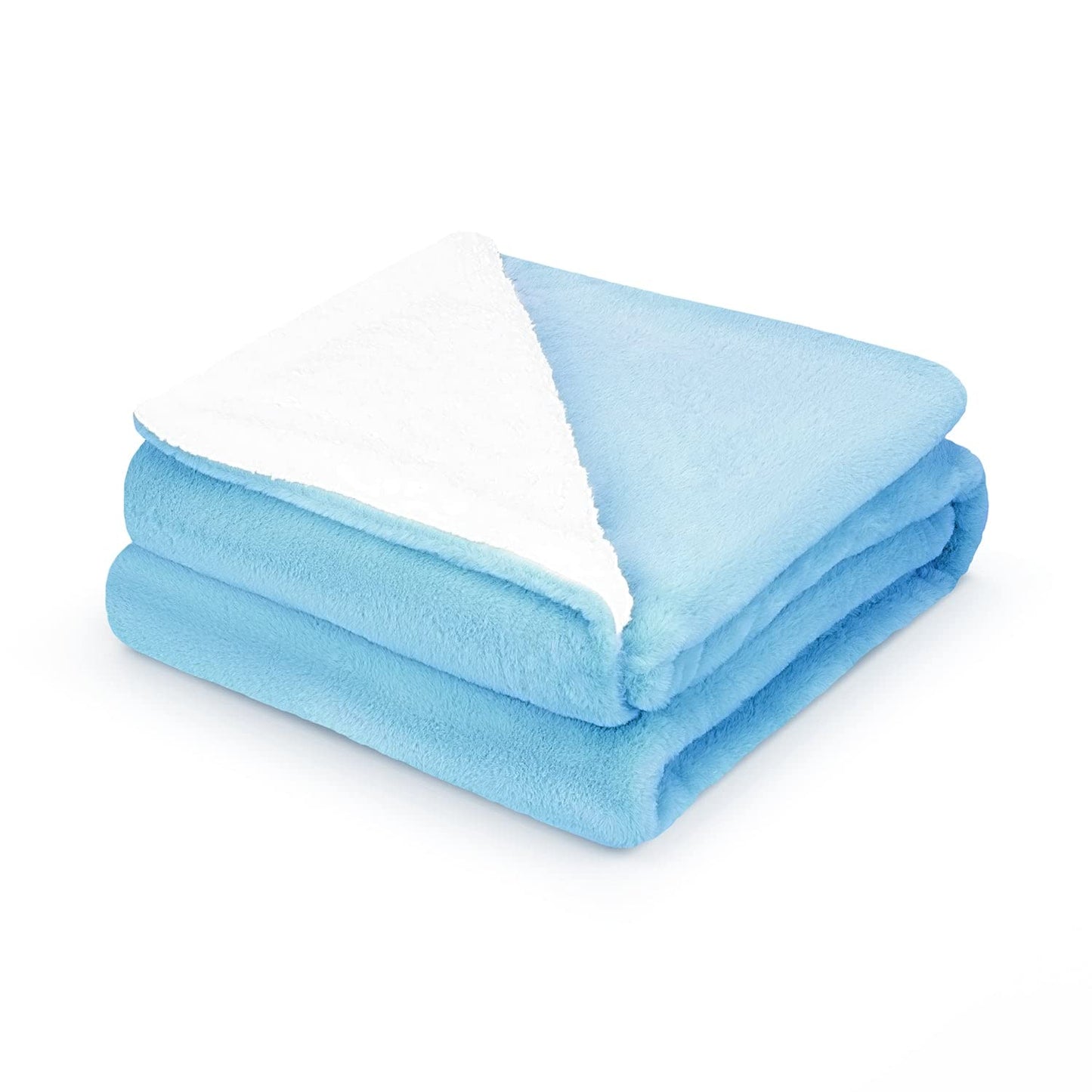 Tafts Throw Blankets - Faux Fur Blanket/Sherpa Blanket - Soft, Comfy and Fuzzy - Fluffy Fleece Blankets and Throws for Couch, Bed & Living Room - All Season - Blankets Throw Size - Sky Blue
