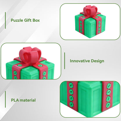 Frdhee Annoying Gift Box with Screws, 3D Printed Prank Screw Box Surprise Funny Prank Christmas Gift Box, Hilarious Money Card Container, Novelty 3D Printed Annoying Box, 6.5x6.5cm(Red green)