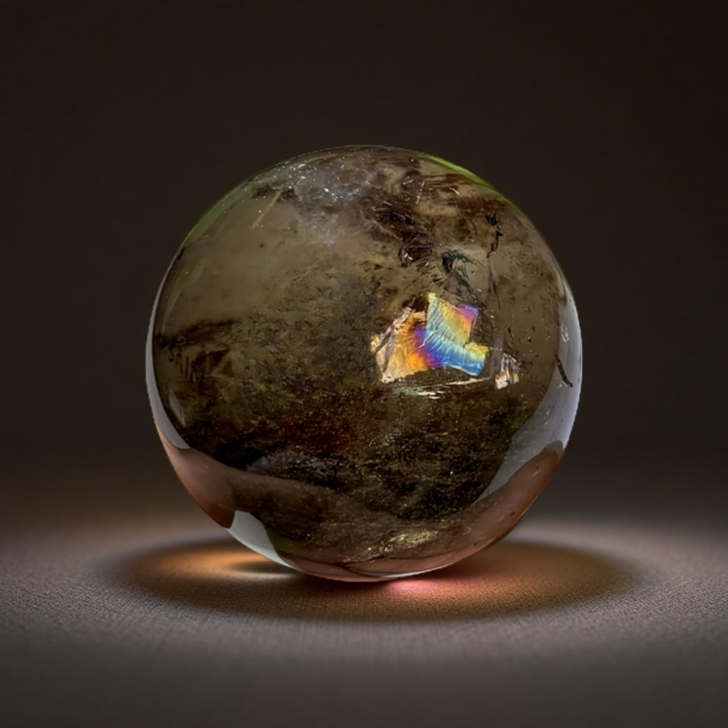 DUKIZA Large Smoky Quartz Crystal Ball Real Crystals Ball Clear Crystals Sphere for Home Decor (Smoky Quartz, 5.5-6cm)