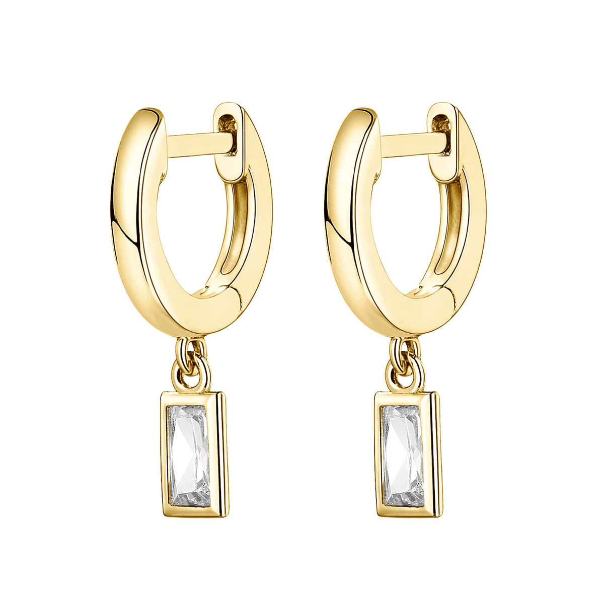 PAVOI Womens 14K Gold Plated Yellow Gold - S925 Sterling Silver Post Drop/Dangle Huggie Earrings