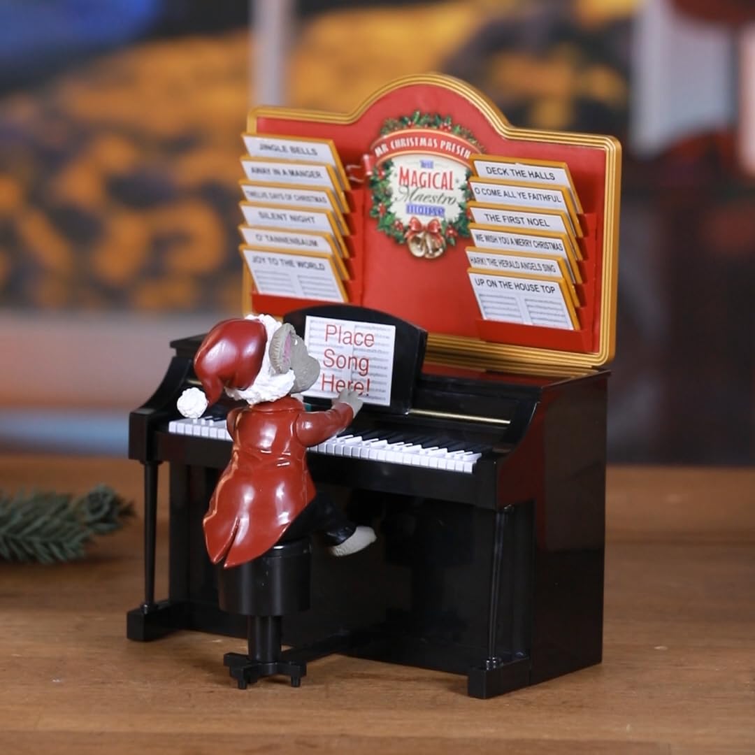 Mr. Christmas Christmas Décor, 10 in, Sing-a-Long Mouse,Plastic