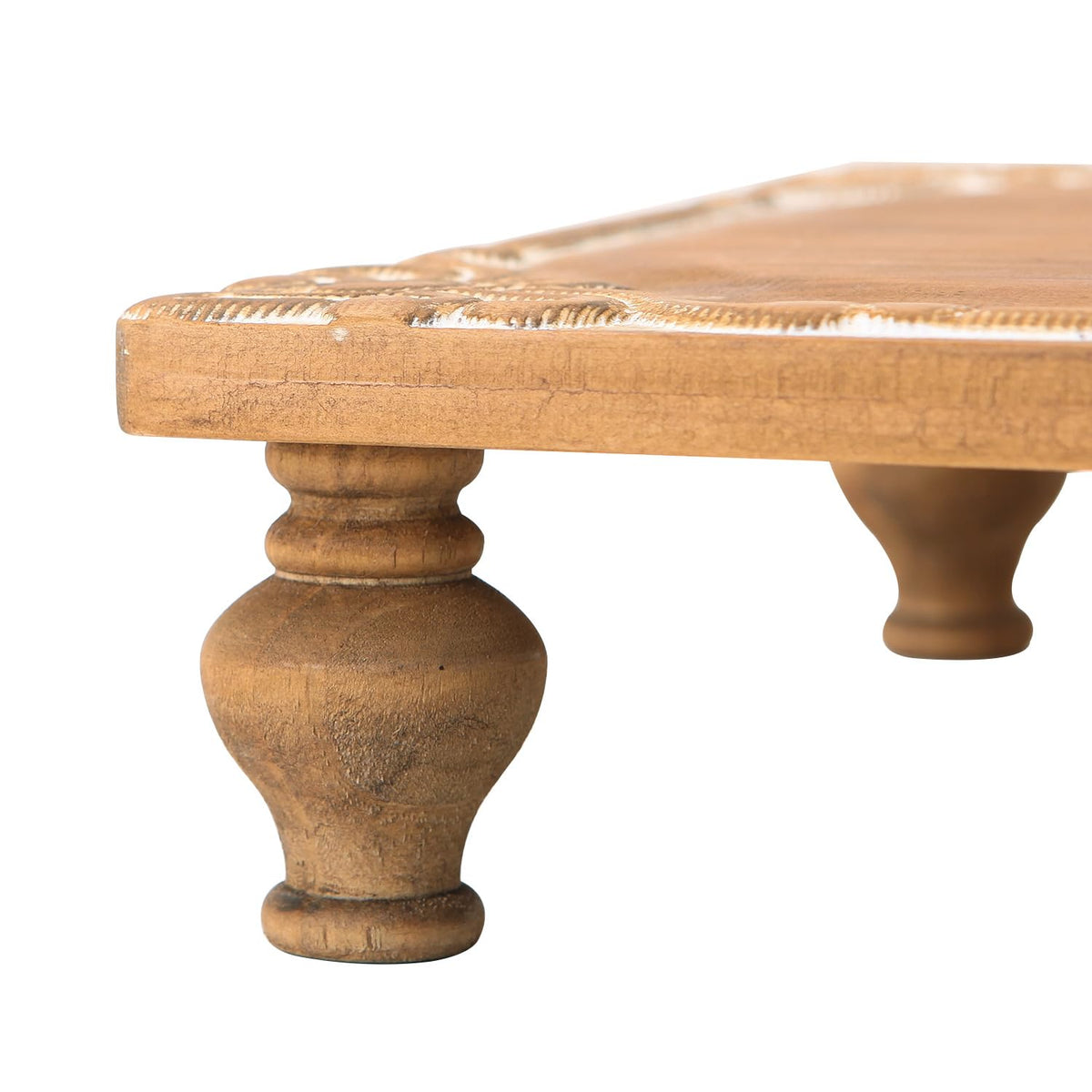 NIKKY HOME Rustic Wooden Pedestal Stand, Farmhouse Wood Riser 15 x 10 Inch