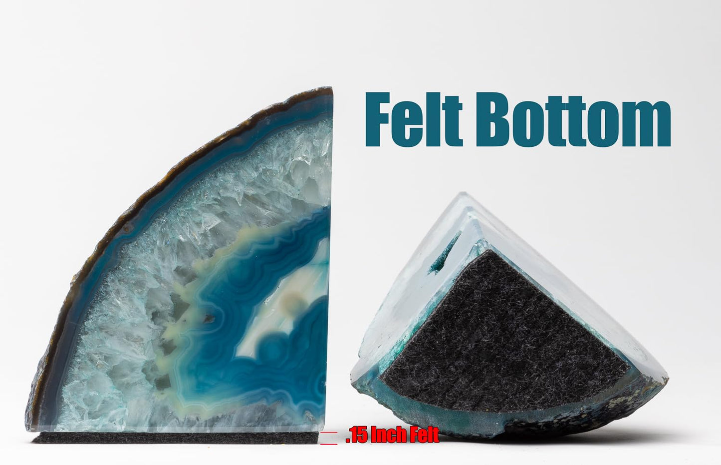 DesertUSA Agate Bookends, Home Décor (3.5-6 lbs, Teal)