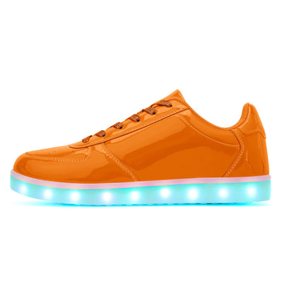 OEKLA Unisex LED Shoes - Fashion Light Up Sneakers, Breathable USB Charging Glowing Luminous LED Shoes for Men Women (Orange, Adult, 12, US Footwear Size System, Medium)