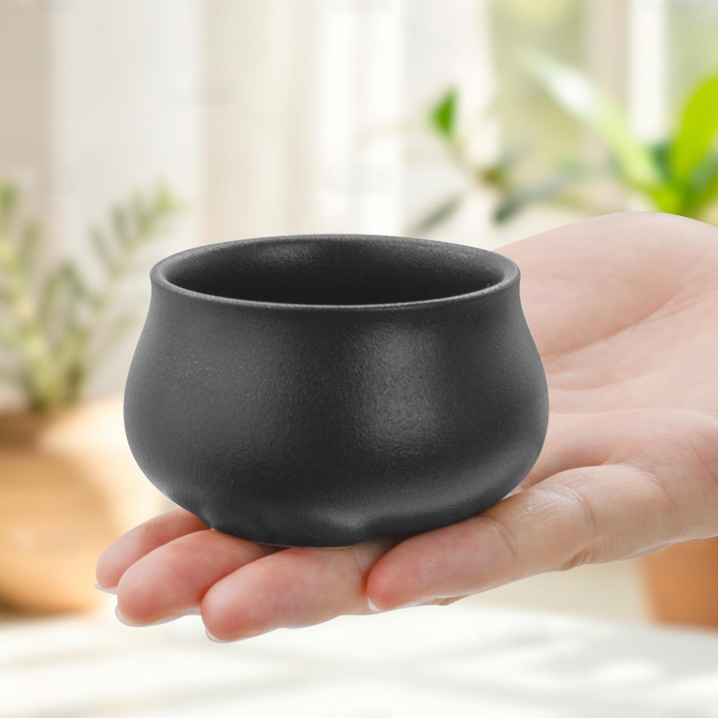 MrMrKura Ceramic Incense Holder for Sticks, Incense Burner Holder Ash Catcher with Non-Slip Pads, Incense Stick Holder for Unique Home Decor/Meditation/Yoga/Gift (Black)