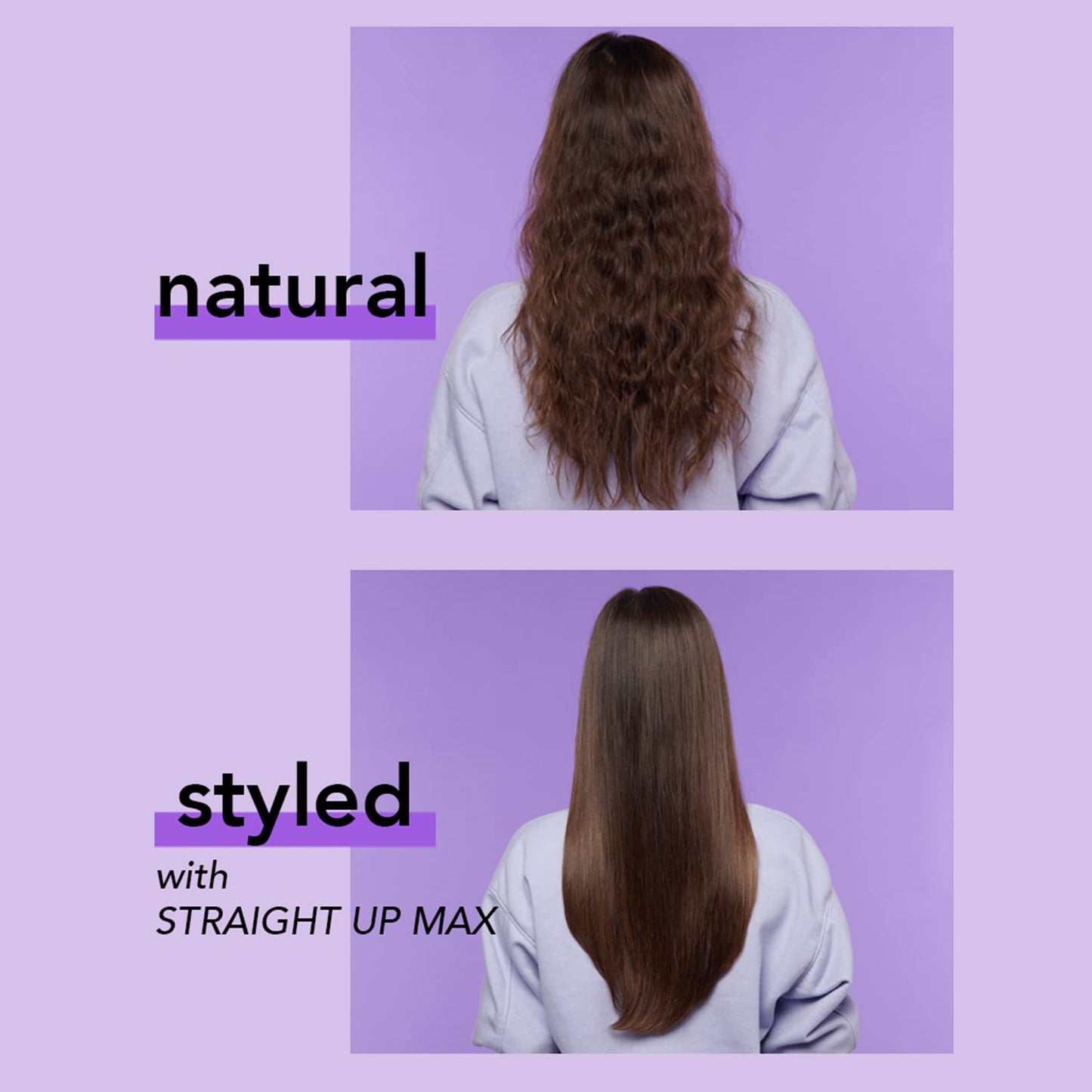 InStyler Straight Up Max Ceramic Straightening Brush - Detangling Hair Brush Straightener with Powerful Ceramic Heated Plates for Smooth, Frizz-Free Hair - For Thick, Curly & Wavy Hair Types