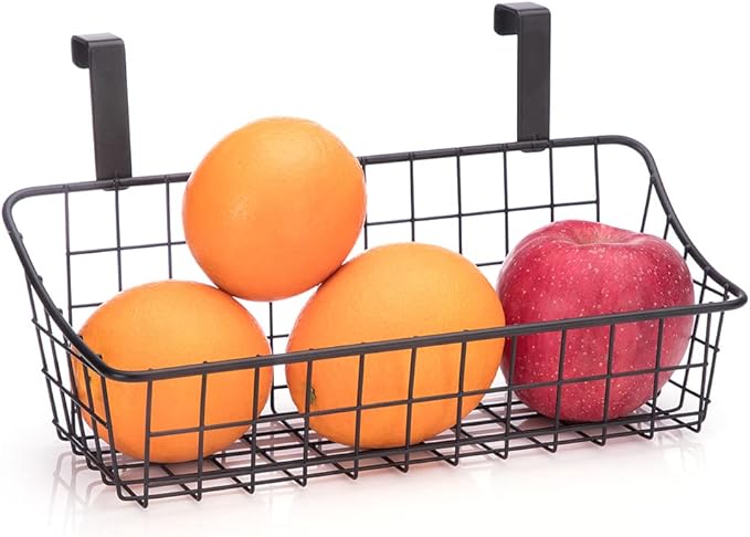 LeleCAT Basket with hook Grid Storage Basket, Hang it behind a door or on a