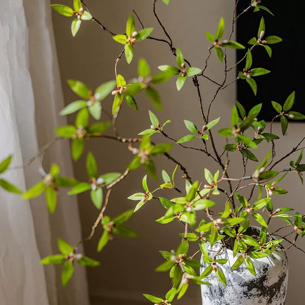 Melorca&Guilla Artificial Plants,2PCS 43.3" Green Faux Branches for Vase,Faux Greenery Stems Vase Branches Fake Plants Artificial Branches for Shop Garden Office Home Décor (2, Myrtus communis)