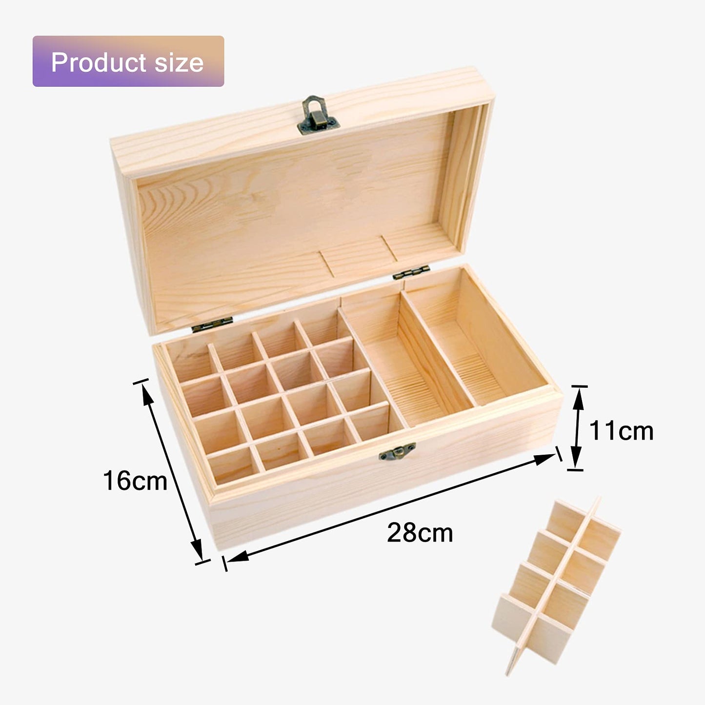 RoseFlower Wooden Portable Essential Oil Storage Box Home Fragrance Carrier Case, Holds 36 Bottles for 10, 15, 20, 50ml - Aromatherapy Organizer Nail Polish Fragrance Container - Keep Your Oils Safe