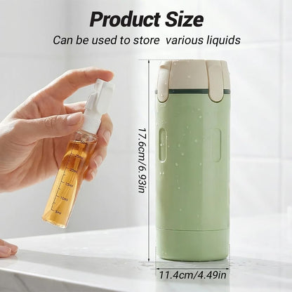 NOGCAW 4-in-1 Travel Dispenser Bottle Refillable, 2026 New 4 Pack 30ML Travel Bottles for Toiletries, Leak Proof Travel Size Containers, Shampoo and Conditioner Bottles (Green+White) (Green)